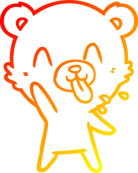 Bir insan tarafından çizilmiş kaba bir çizgi film ayısının sıcak çizgi çizimi