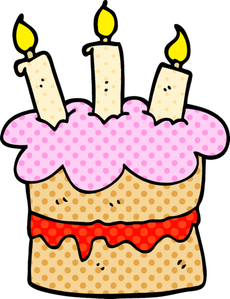 Bir insan tarafından çizilmiş karalama doğum günü pastası.