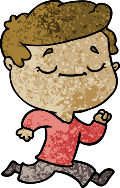 Bir insan tarafından çizilmiş barışçıl bir çizgi film karakteri.