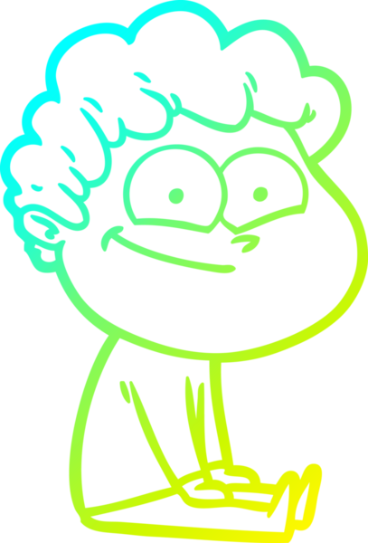 Bir insan tarafından çizilmiş mutlu bir adamın soğuk çizgi çizimi.