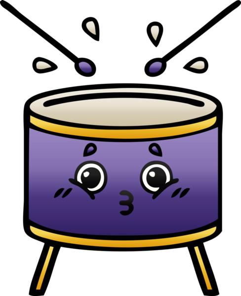 Bir insan tarafından çizilen davulun gölgelenmiş karikatürü