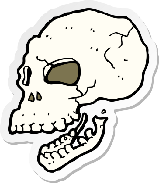 Bir insan tarafından çizilmiş ürkütücü bir karikatür çıkartması.