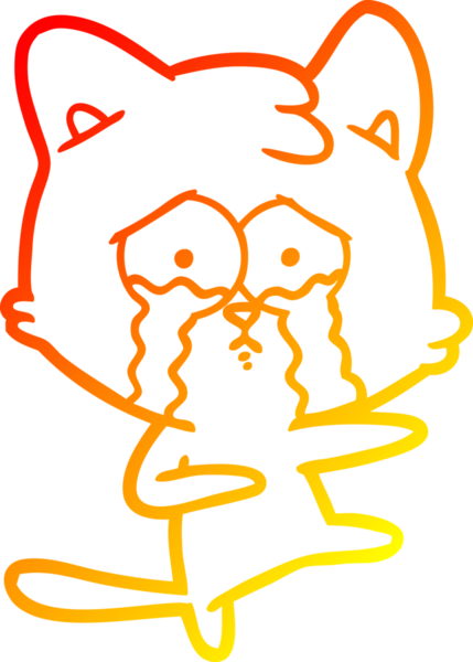 Bir insan tarafından çizilmiş çizgi film kedisinin sıcak çizgi çizimi