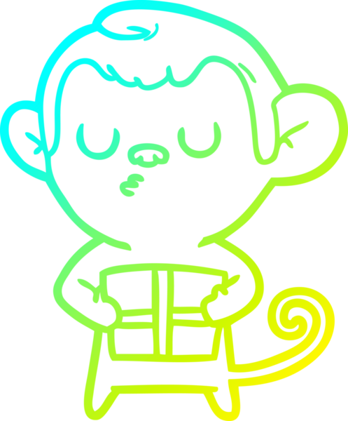 Bir insan tarafından çizilmiş bir çizgi maymun çizimi.