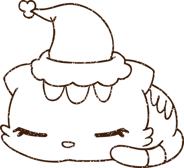 Noel Kedi Kömürü Bir insan tarafından çizilmiş