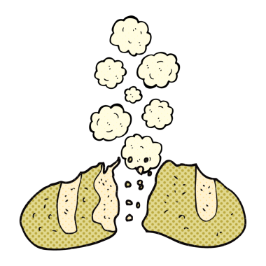 Bir insan tarafından çizilmiş bir somun ekmek.