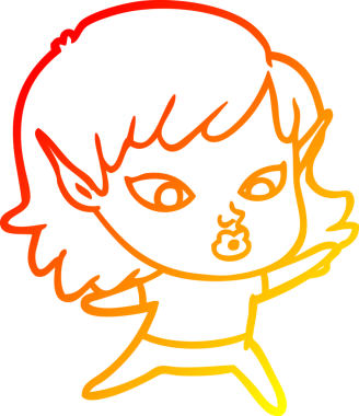 Bir insan tarafından çizilmiş güzel bir elf kızı çizimi.