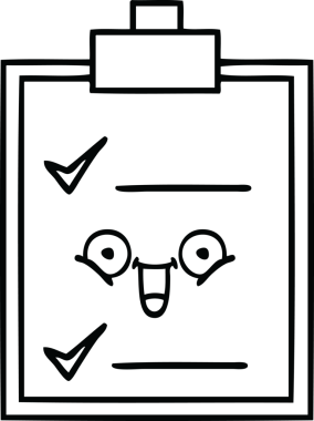 Bir insan tarafından çizilmiş bir kontrol listesinin çizgi çizimi