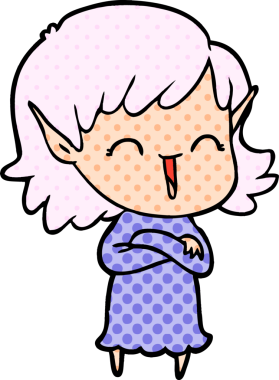 Bir insan tarafından çizilmiş bir elf kızı.