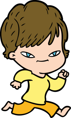 Bir insan tarafından çizilmiş mutlu bir kadın.