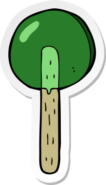 Bir insan tarafından çizilmiş bir lolipopun çıkartması.