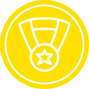 Bir insan tarafından çizilen madalya ödülü dairesel simgesi