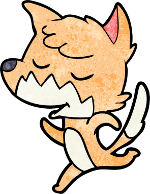 Bir insan tarafından çizilmiş dost canlısı çizgi film tilkisi