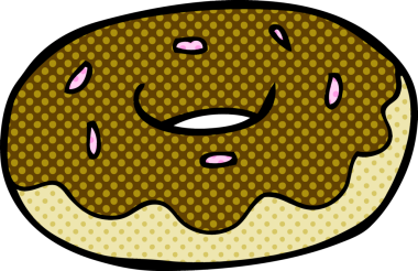 Bir insan tarafından çizilmiş çizgi film çöreği.