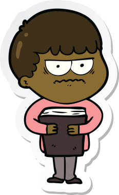 Bir insan tarafından çizilmiş bir karikatür çıkartması.