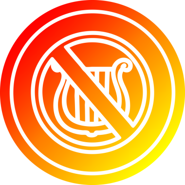 hiçbir müzik dairesel simgesi bir insan tarafından çizilmiş sıcak gradyan bitiş