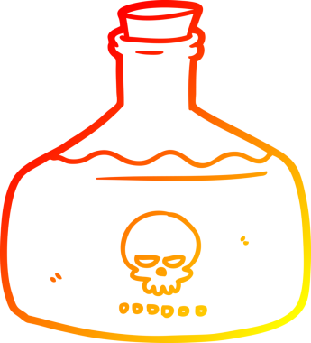 Bir insan tarafından çizilmiş bir karikatür şişesinin sıcak çizgi çizimi.