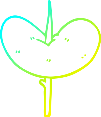 Bir insan tarafından çizilmiş bir çubuğa çizilmiş sosisin soğuk gradyan çizimi