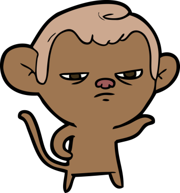 Bir insan tarafından çizilmiş çizgi maymun.