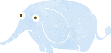 Bir insan tarafından çizilmiş üzgün küçük bir fil.