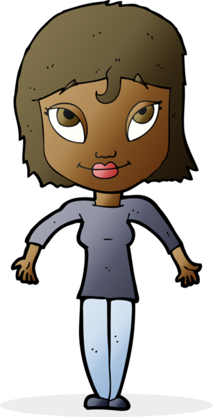 Çizgi filmdeki kız bir insan tarafından çizilmiş omuzlarını silkiyor.