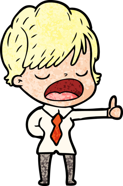 Bir insan tarafından çizilmiş bir karikatür kadın konuşuyor.