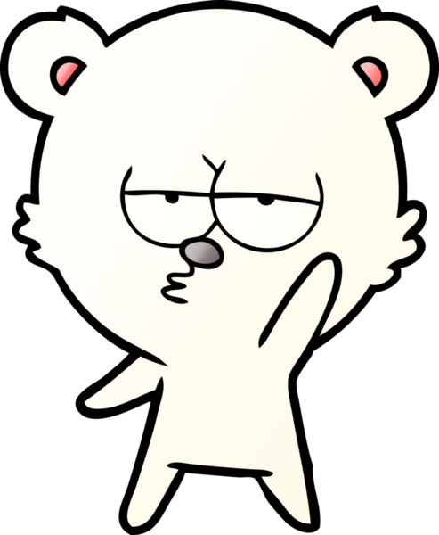 Bir insan tarafından çizilmiş sıkılan kutup ayısı çizgi filmi.