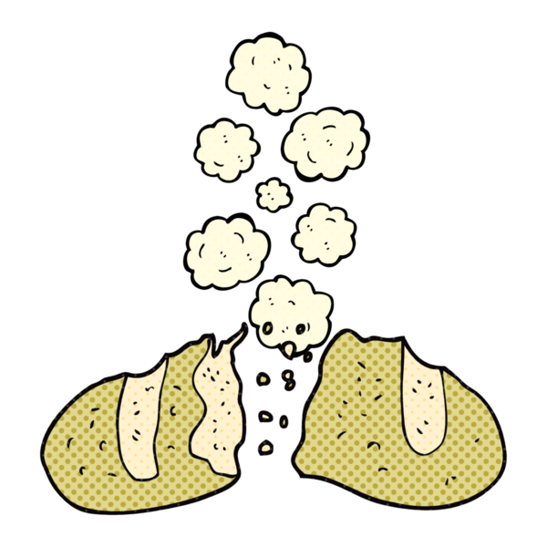 Bir insan tarafından çizilmiş bir somun ekmek.