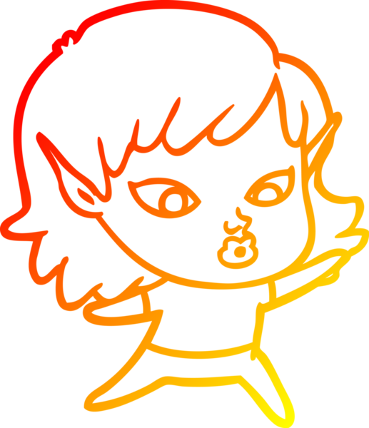 Bir insan tarafından çizilmiş güzel bir elf kızı çizimi.