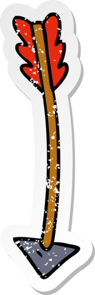 İnsan eliyle çizilmiş bir okun çizilmiş karikatürü.