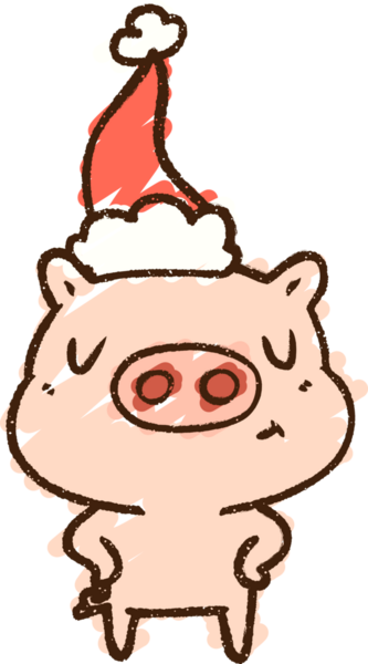 Bir insan tarafından çizilmiş neşeli domuz tebeşiri.