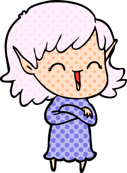 Bir insan tarafından çizilmiş bir elf kızı.