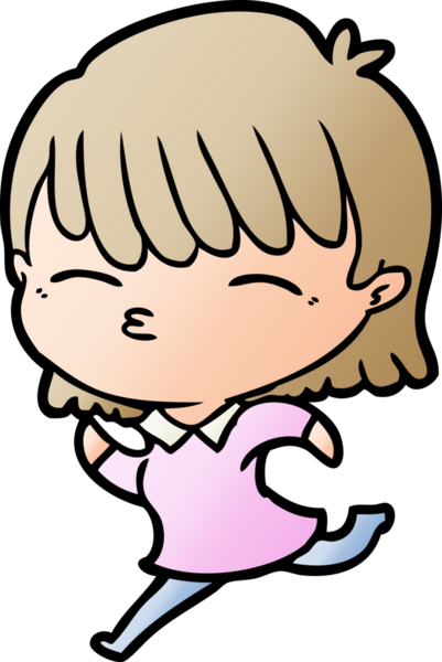 Bir insan tarafından çizilmiş karikatür kadın.