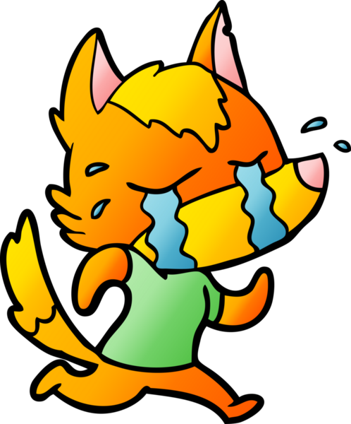 Bir insan tarafından çizilmiş tilki çizgi film karakteri