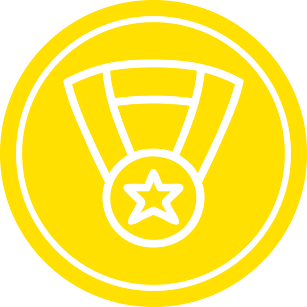 Bir insan tarafından çizilen madalya ödülü dairesel simgesi