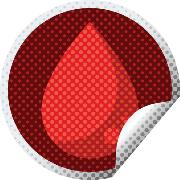 Bir insan tarafından çizilmiş kan damlası grafik vektör çizimi dairesel etiketi