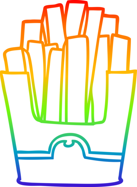 Bir insan tarafından çizilmiş abur cubur kızartmasının çizimi.