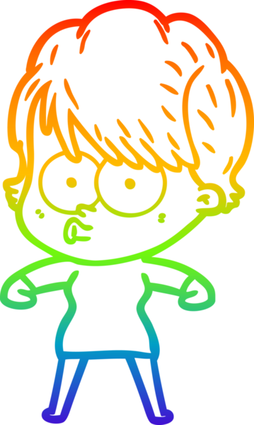 gökkuşağı gradyan çizimi bir insan tarafından çizilmiş bir karikatür kadın