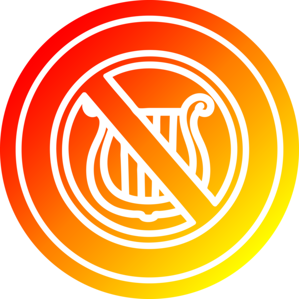 hiçbir müzik dairesel simgesi bir insan tarafından çizilmiş sıcak gradyan bitiş