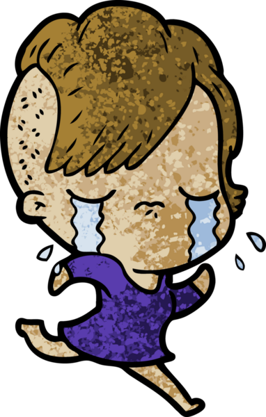 Çizgi film ağlayan kız bir insan tarafından çizilmiş.