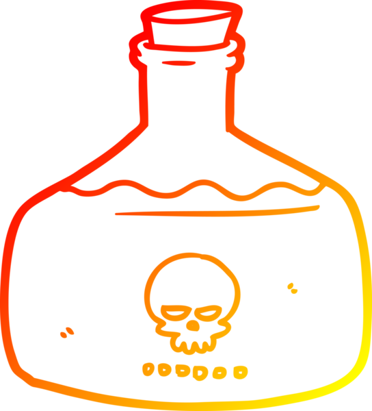 Bir insan tarafından çizilmiş bir karikatür şişesinin sıcak çizgi çizimi.