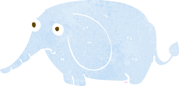 Bir insan tarafından çizilmiş üzgün küçük bir fil.