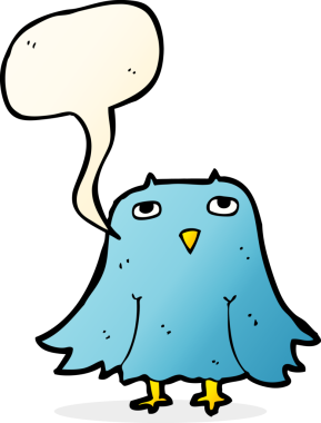 bir insan tarafından çizilmiş konuşma baloncuklu bir baykuş.