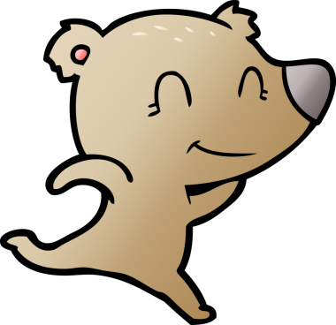 Bir insan tarafından çizilmiş dost canlısı ayı çizgi filmi.