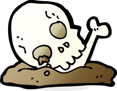 bir insan tarafından çizilmiş eski kemikler.