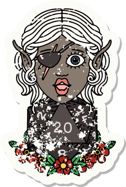 Retro Dövme Tarzı Bir insan tarafından çizilmiş doğal yirmilik zarlı düzenbaz karakter