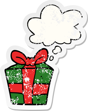 Düşünce baloncuğu olan bir çizgi film, insan tarafından çizilmiş yıpranmış bir çıkartma gibi.