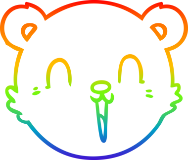 Bir insan tarafından çizilmiş sevimli bir oyuncak ayı suratının çizimi.