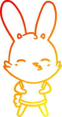 Bir insan tarafından çizilmiş meraklı bir tavşan çizgi filmi.