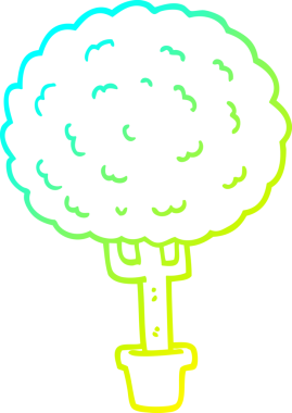 Bir insan tarafından çizilmiş bir karikatür ağacının soğuk gradyan çizimi